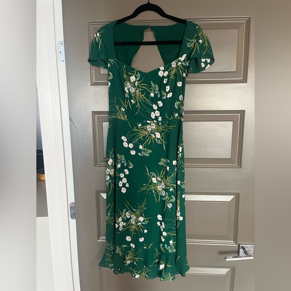 Reformation Green Floral Dress. Never Worn.